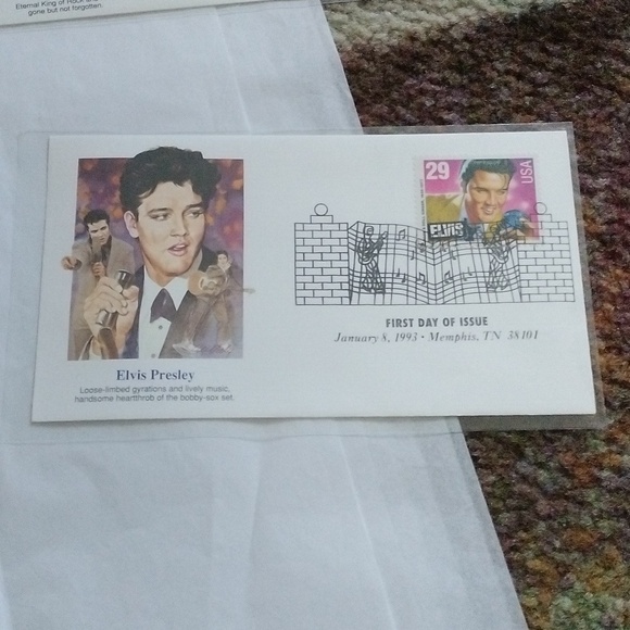 Postal Stamps "Elvis Presley" First Day of Issue, Set of 6 + Framed Print 1993 - Picture 8 of 11